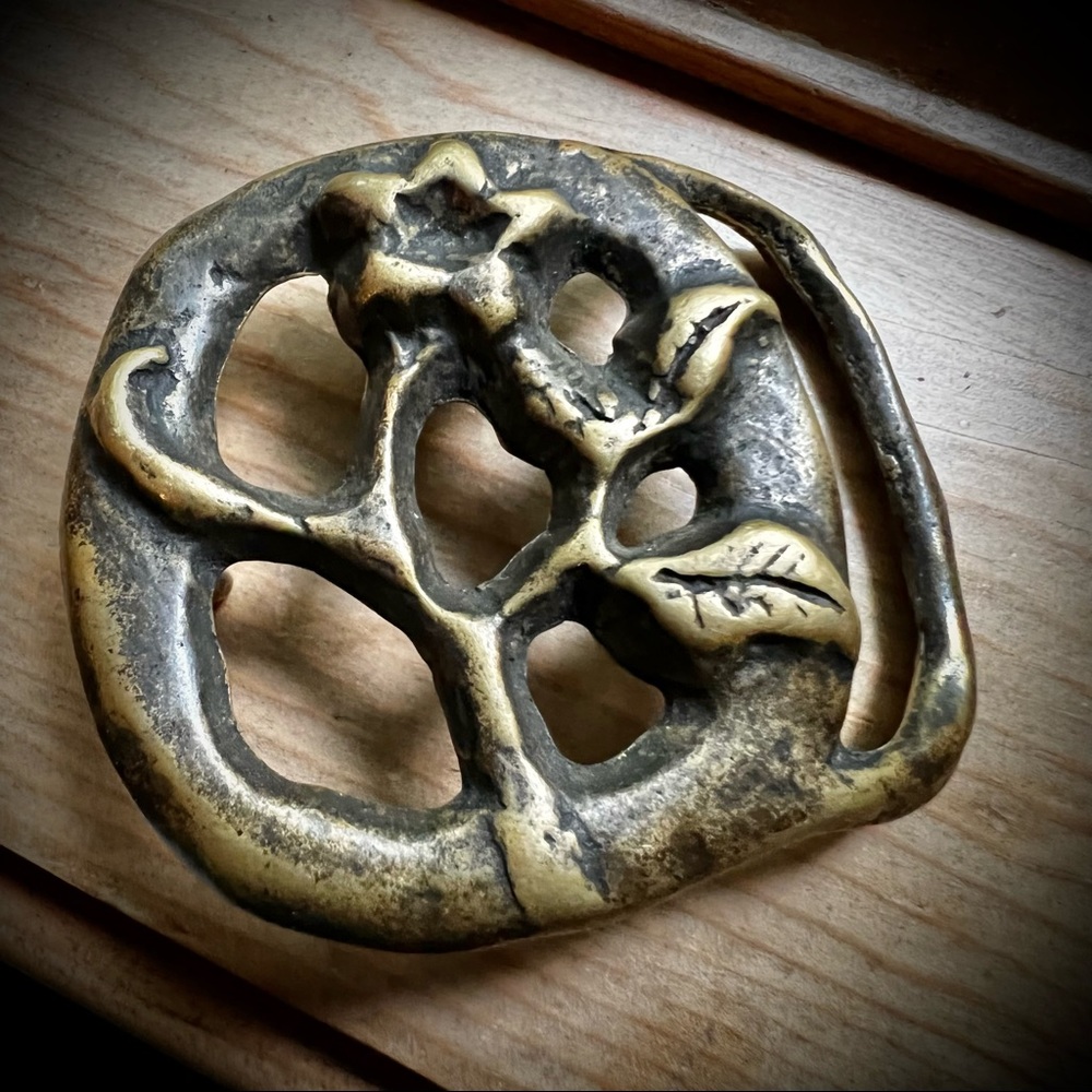 Bohemian Belt Buckle Boho Handmade Bronze Flower Interchangeable Hippie Floral - Picture 4 of 7